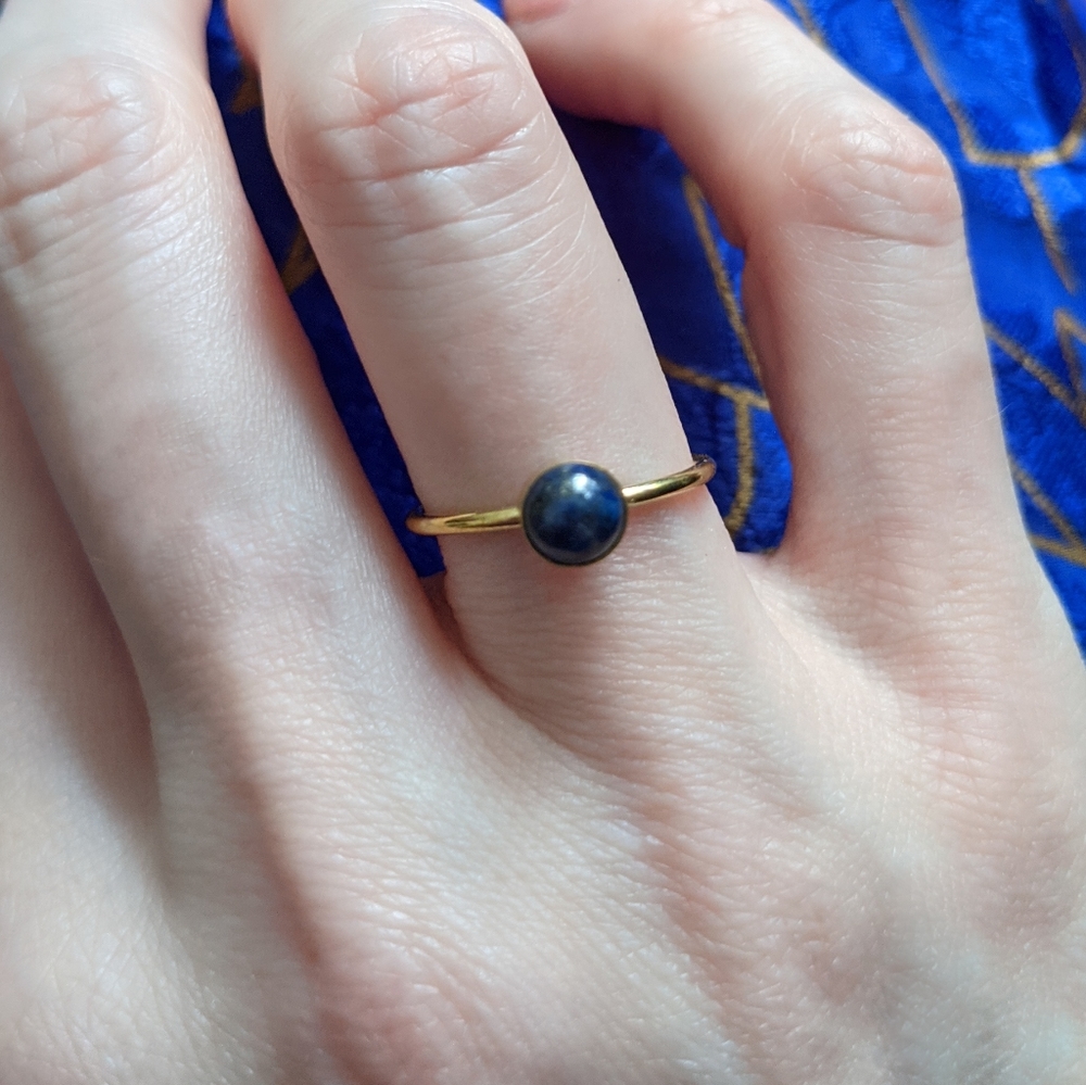 🦋LAST🦋 NWT Baizaar Round Lapis Stacking Ring, Size 8 - Picture 6 of 7